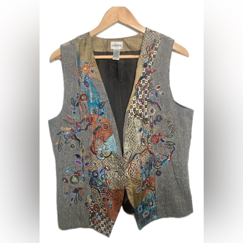 Chico's Women's Vintage Embroidered Vest